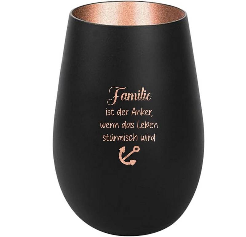 Der Porzellan-Laden Windlicht Personalisiertes Windlicht: 'Familie ist der Anker, wenn das Leben von Der Porzellan-Laden