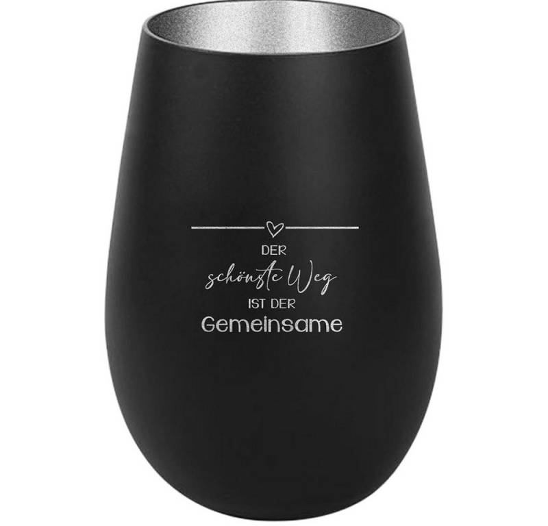 Der Porzellan-Laden Windlicht Stimmungsvolles Windlicht: 'Der schönste Weg ist der Gemeinsame'. von Der Porzellan-Laden
