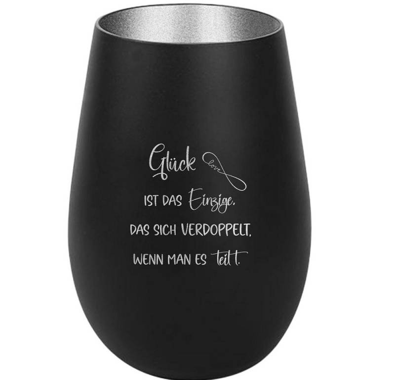 Der Porzellan-Laden Windlicht Weisheit im Licht: 'Glück ist das Einzige, das sich verdoppelt, wenn von Der Porzellan-Laden