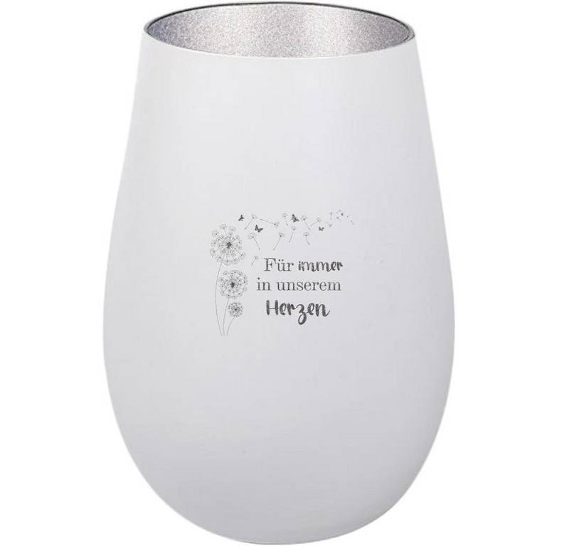 Der Porzellan-Laden Windlicht Trauerlicht mit Gravur 'Für immer in unserem Herzen' – Gefühlvolles von Der Porzellan-Laden