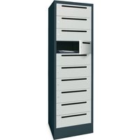 PAVOY Postverteilschrank, 1x 10 Fächer, HxBxT 1.850 x 300 x 500 mm, anthrazitgrau, anthrazitgrau PAVOY Postverteilschrank, 1x 10 Fächer, HxBxT 1.850 x 300 x 500 mm, anthrazitgrau, anthrazitgrau von Pavoy
