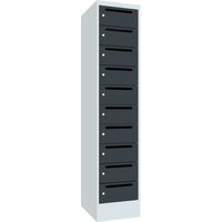 PAVOY Postverteilschrank, 1x 10 Fächer, HxBxT 1.850 x 400 x 500 mm, anthrazitgrau, lichtgrau PAVOY Postverteilschrank, 1x 10 Fächer, HxBxT 1.850 x 400 x 500 mm, anthrazitgrau, lichtgrau von Pavoy