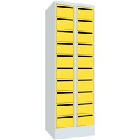 PAVOY Postverteilschrank, 2x 10 Fächer, HxBxT 1.850 x 600 x 500 mm, zinkgelb, lichtgrau PAVOY Postverteilschrank, 2x 10 Fächer, HxBxT 1.850 x 600 x 500 mm, zinkgelb, lichtgrau von Pavoy
