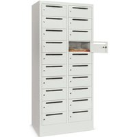PAVOY Postverteilschrank, 2x 10 Fächer, HxBxT 1.850 x 800 x 500 mm, rubinrot, lichtgrau PAVOY Postverteilschrank, 2x 10 Fächer, HxBxT 1.850 x 800 x 500 mm, rubinrot, lichtgrau von Pavoy