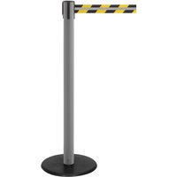 RS-GUIDESYSTEMS® Gurt-Absperrpfosten GLA 28-A REFLECTO, Länge 3,5 m, Breite 50 mm, Pfosten anthrazit, Gurt schwarz/gelb von RS-GUIDESYSTEMS®