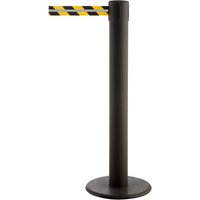 RS-GUIDESYSTEMS® Gurt-Absperrpfosten GLA 85-J REFLECTO, Länge 7 m, Breite 50 mm, Pfosten schwarz, Gurt schwarz/gelb von RS-GUIDESYSTEMS®