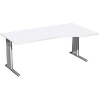 Geramöbel Büro-Schreibtisch Profi, C-Fuß-Gestell, PC-Form-Tischplatte rechts, BxT 1.800 x 1.000 mm, weiß von Geramöbel