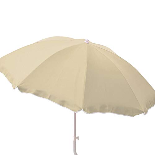 Strandschirm 180cm knickbar Polyester versch. Farben Sonnenschirm Gartenschirm, Farbe:beige von Der Schwarze Mann