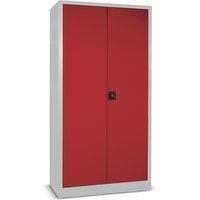 PAVOY Großraum-Flügeltürschrank, 4 Fachböden, HxBxT 1.950 x 1.000 x 500 mm, feuerrot, lichtgrau von Pavoy