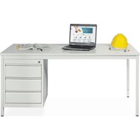 HEMMDAL Büro-Schreibtisch mit Stalhrohrgestell, mit Schubladenblock, HxBxT 760 x 1.800 x 800 mm von HEMMDAL