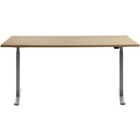 Topstar® Schreibtisch E-Table, BxT 1.600 x 800 mm, elektrisch höhenverstellbar, Ahorn/lichtgrau von Topstar®