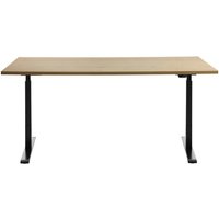 Topstar® Schreibtisch E-Table, BxT 1.600 x 800 mm, elektrisch höhenverstellbar, Ahorn/schwarz von Topstar®