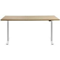 Topstar® Schreibtisch E-Table, BxT 1.600 x 800 mm, elektrisch höhenverstellbar, Ahorn/weiß von Topstar®