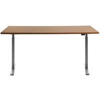 Topstar® Schreibtisch E-Table, BxT 1.600 x 800 mm, elektrisch höhenverstellbar, Buche/lichtgrau von Topstar®