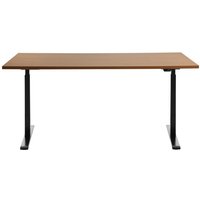 Topstar® Schreibtisch E-Table, BxT 1.600 x 800 mm, elektrisch höhenverstellbar, Buche/schwarz von Topstar®