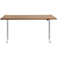 Topstar® Schreibtisch E-Table, BxT 1.600 x 800 mm, elektrisch höhenverstellbar, Buche/weiß von Topstar®