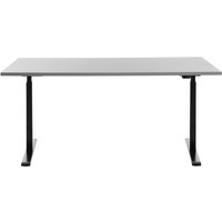 Topstar® Schreibtisch E-Table, BxT 1.600 x 800 mm, elektrisch höhenverstellbar, lichtgrau/schwarz von Topstar®