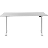 Topstar® Schreibtisch E-Table, BxT 1.600 x 800 mm, elektrisch höhenverstellbar, lichtgrau/weiß von Topstar®