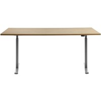 Topstar® Schreibtisch E-Table, BxT 1.800 x 800 mm, elektrisch höhenverstellbar, Ahorn/lichtgrau von Topstar®