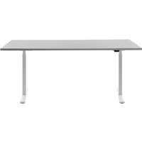 Topstar® Schreibtisch E-Table, BxT 1.800 x 800 mm, elektrisch höhenverstellbar, lichtgrau/weiß von Topstar®