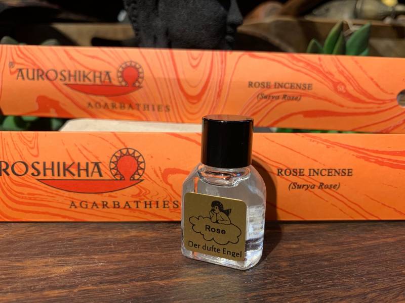 Der dufte Engel Raumduft Set Duftöl mit Auroshikha Räucherstäbchen (3er Set, 1x Duftöl 7ml, 2x 10g Räucherstäbchen), Raumduft, Raumduftverbesserer von Der dufte Engel