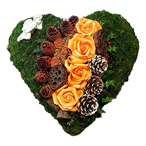 Der-kleine-Dekoladen Grabschmuck orangefarbige Rosen Totensonntag Grabgesteck Herz Grabaufleger Der-kleine-Dekoladen Grabschmuck orangefarbige Rosen Totensonntag Grabgesteck Herz Grabaufleger von Der-kleine-Dekoladen