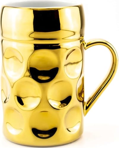 Der kleine MUC: Exklusives Champagnerkrügerl aus Porzellan | Luxus-Bierkrug & Cappuccino-Tasse | 330 ml | Hochwertiges Hartporzellan | Golden Hops (metallic-gold) von Der kleine MUC