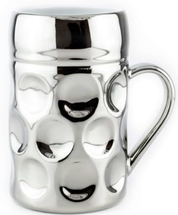 Der kleine MUC: Exklusives Champagnerkrügerl aus Porzellan | Luxus-Bierkrug & Cappuccino-Tasse | 330 ml | Hochwertiges Hartporzellan | Monaco Silver (metallic-silber) von Der kleine MUC