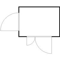 FLADAFI® Materialcontainer 6m², verzinkt, zerlegt, mit Holzfußboden, Maße außen 3050x2170x2150 mm, Doppelflügeltür (asymmetrische Teilung), mittig in Breitseite, Zusatztür von FLADAFI®