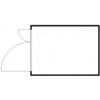 FLADAFI® Materialcontainer 6m², verzinkt, zerlegt, ohne Boden, Maße außen 3050x2170x2115 mm, Doppelflügeltür (asymmetrische Teilung), mittig in Stirnseite von FLADAFI®