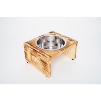Hundebar Basic 1x1600Ml Futterhöhe 16cm Mittlere Hunde Futterstation Futterbar Futternapf Napf Futtertheke Geflammt von DerEinschneider