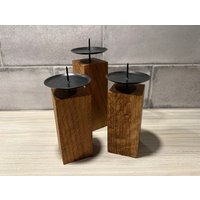Kerzenhalter Eiche Rustikal, Kerzenständer von DerHolzkeller