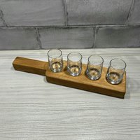 Schnapsplatte/Schnapsbrett Eiche Servierbrett Für Shotgläser/Schnapsgäser, Schnapslatte Holz von DerHolzkeller