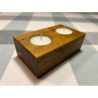 Teelichthalter Kerzenhalter Eiche Rustikal, Unikat von DerHolzkeller