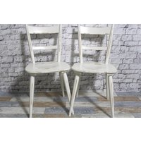 2 X Superschöner Alter Küchenstuhl Holzstuhl Stuhl Creme Weiß 60Er Jahre Shabby Chic Möbel Vintage Landhaus Country 2 X Superschöner Alter Küchenstuhl Holzstuhl Stuhl Creme Weiß 60Er Jahre Shabby Chic Möbel Vintage Landhaus Country von DerKleineShabbyLaden