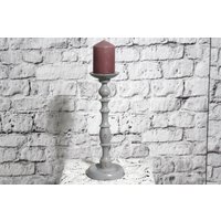 Moderner Holz Kerzenständer Grau 60Er Jahre Shabby Chic Möbel Vintage Landhaus von DerKleineShabbyLaden
