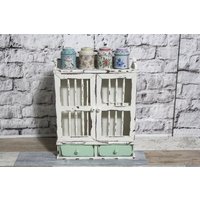 Shabby Holz Gewürzregal Gewürzschränkchen Mit Schubladen 60Er Jahre Creme Weiß Landhaus Vintage von DerKleineShabbyLaden