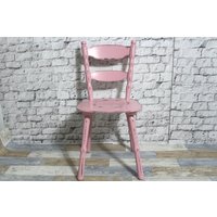 Shabby Küchenstuhl Holzstuhl Stuhl Aus Holz Fuchsia Rosa 60Er Jahre Chic Möbel Vintage Landhaus Country von DerKleineShabbyLaden