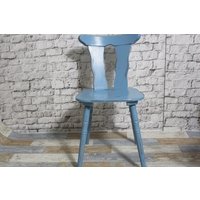 Shabby Küchenstuhl Holzstuhl Stuhl Esszimmerstuhl Pastell Blau 60Er Jahre Chic Möbel Vintage Landhaus Country von DerKleineShabbyLaden