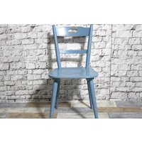 Shabby Küchenstuhl Holzstuhl Stuhl Esszimmerstuhl Pastell Blau 60Er Jahre Chic Möbel Vintage Landhaus Country von DerKleineShabbyLaden