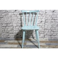 Shabby Sprossenstuhl Küchenstuhl Holzstuhl Stuhl Esszimmerstuhl Hell Blau 60Er Jahre Chic Möbel Vintage Landhaus Country von DerKleineShabbyLaden