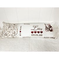 Geburtskissen Größe Gewicht Kopfumfang Kissen Geschenk Geburt Taufe Sternzeichen Echtmaß Originalgewicht Personalisiert Trockenblumen von DerLiebeWegen22