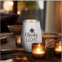 Personalisiertes Windlicht "Glückslicht'. Perfekte Beleuchtung Für Eine Heimelige Atmosphäre Und Positive Schwingungen in Ihrem Zuhause von DerPorzellanLadenDE