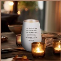 Personalisiertes Windlicht Mit Gravur "Lieblingsmenschen Berühren Dein Herz Und Halten Deine Hand' - Ideales Geschenk Für Besondere Menschen Personalisiertes Windlicht Mit Gravur "Lieblingsmenschen Berühren Dein Herz Und Halten Deine Hand' - Ideales Geschenk Für Besondere Menschen von DerPorzellanLadenDE