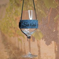 Weinglashalter Zum Umhängen | Glas Halter Filz Mit Und Ohne Personalisierung in 5 Farben von DerTaschenmacher