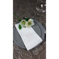 Bestickte Serviette, Serviette Mit Edler Stickerei, Monogramm von DerXteStich