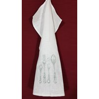 Leinen-Geschirrtuch, Geschirrhandtuch, Küchenhandtuch Mit Edler Stickerei von DerXteStich