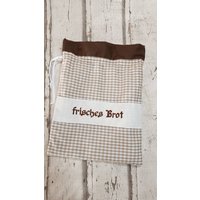 Wiederverwendbarer Bestickter Brotbeutel, Brotleinensack Mit Edler Stickerei Im Landhausstil von DerXteStich
