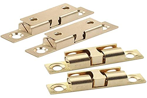 4 Stück Türschnäpper 50mm Möbelschnäpper - Doppel-Rollenschnäpper Kugelschnapper für Küche Schranktüren Schränke Zuhause Möbel Türverschluß Halte Verschluss (Messing) von Derbway