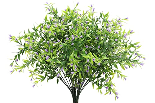 Derbway 4pcs Künstliche Magnolien Pflanze, Plastik Blumensträuße Dekoration für Haus, Garten, Grün, Innen und Außendekor (Lila) von Derbway